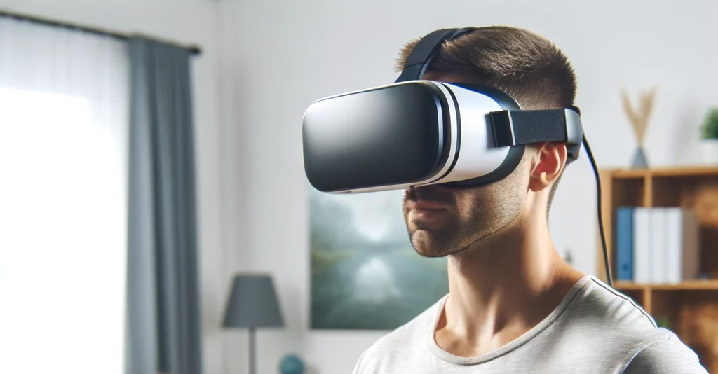 personne avec un casque de réalité virtuelle